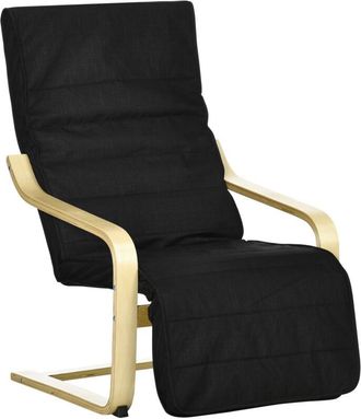 HOMCOM Lounge Chair Recliner Adjustable Footrest Home Black - Homcom