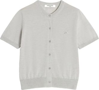 Maison Kitsuné Cardigan con ricamo Baby Fox - Grigio