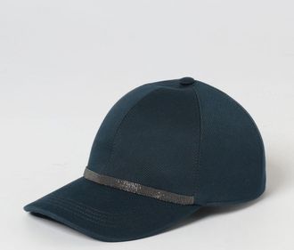Brunello Cucinelli Cappello in twill di cotone con monile