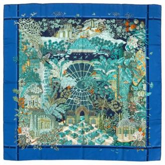 Herm&egrave;s Pre-owned Scarves, female, Multicolor, Size: ONE SIZE Pre-owned Jardins Dhiver Silk Scarf