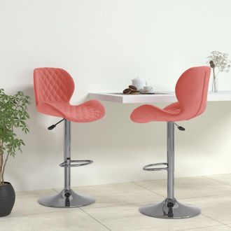 vidaXL Taburetes De Cocina 2 Unidades Terciopelo Rosa Vidaxl