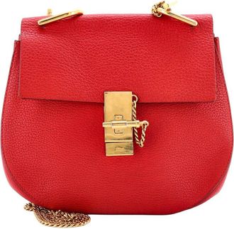 Chlo&eacute; Red Leather Drew Crossbody Small (Authentic Pre-Loved)