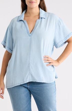 For The Republic Short Sleeve Popover Denim Top in Light Wash at Nordstrom Rack, Size 1 X