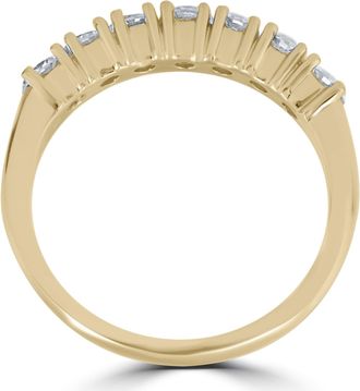 Pompeii3 1ct Diamond Wedding Ring Anniversary 14k Yellow Gold 7-Stone Womens Band Size Selectable