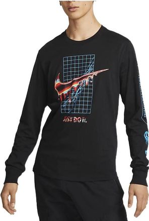 Nike Alphabet Logo Pattern Printing Long Sleeves Asia Edition Black T-Shirt DR8075-010