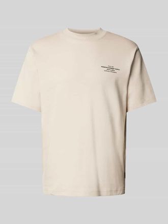 Jack & Jones T-Shirt mit Label-Print Modell LACHAD in Offwhite, Gr&ouml;&szlig;e XXL