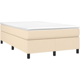 vidaXL Cama Box Spring Con Colch&oacute;n Tela Color Crema 120x190 Cm Vidaxl
