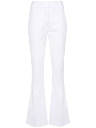 Genny twill flared trousers - White