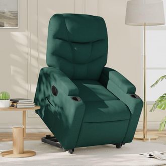 vidaXL Vidaxl - Sill&oacute;n El&eacute;ctrico Reclinable Elevable De Tela Verde Oscuro
