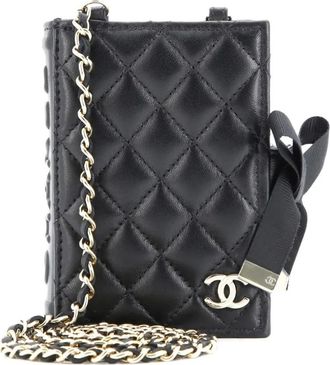 Chanel CC Book Card Holder with Chain Quilted Lambskin crossbody bag - Zwart