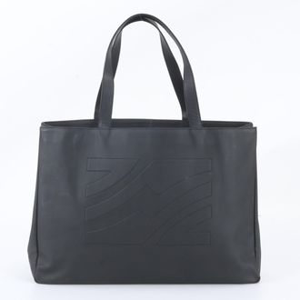 Ferragamo Black Leather Shoulder Bag Tote Bag (Pre-Owned)
