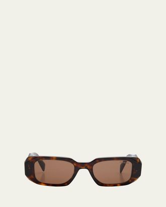 Prada Mens Rectangle Acetate Logo Sunglasses