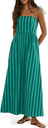 Beach Riot Caprice Stripe Cotton Maxi Dress in Misty Stripe at Nordstrom, Size X-Small