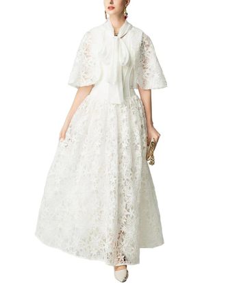 Burryco Burryco Short Sleeve Embellished Maxi Dress