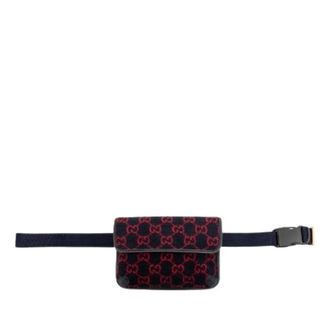 Gucci Pre-owned GG Wool Waist Bag - Dames - Pre-owned - Blauw - Maat: ONE Size Wol