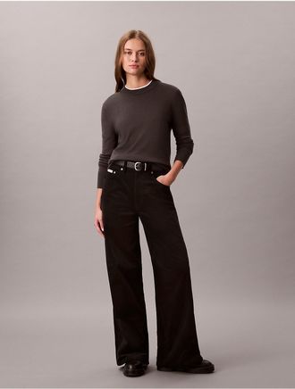 Calvin Klein Jeans Calvin Klein Womens Corduroy Wide Leg Pant - Black - 24W x RL