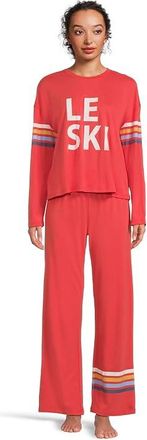 PJ Salvage Cotton Modal Jersey Softee Pajama Set Womens Pajama Sets Scarlet Le Ski : LG (US 10-12), Cotton/Modal