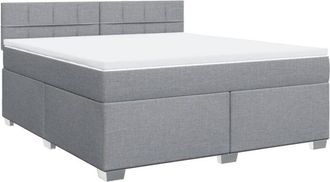 vidaXL Vidaxl - Cama Box Spring Con Colch&oacute;n Tela Gris Claro 180x200 Cm