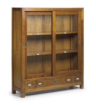 Moycor Vitrina de madera de mindi marr&oacute;n anch. 120 cm