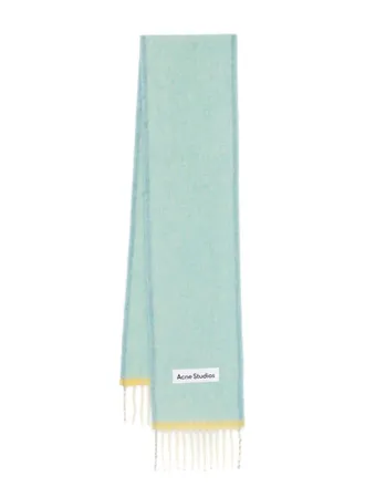 Acne Studios fringed scarf - unisex - Wool/Alpaca Wool/Mohair/Nylon - One Size - Blue