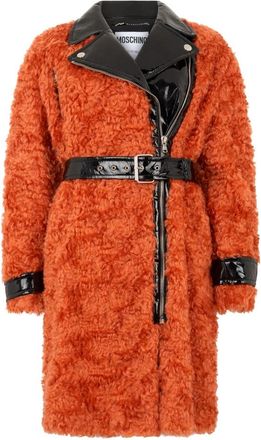 Moschino Mohair en Katoenen Jas - Dames - Jassen - Rood - S - Katoen - Jassen