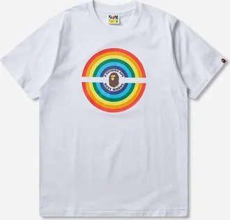 A Bathing Ape Men s Ranbow Logo Busy Works T-Shirt White