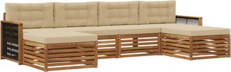 vidaXL Conjunto De Sof&aacute;s De Exterior 6 Uds. Madera De Acacia S&oacute;lida Vidaxl