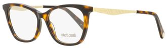 Roberto Cavalli Womens Rectangular Eyeglasses RC5095 052 Havana/Gold 54mm