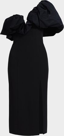 Bcbgmaxazria Puff-Embellished Bodycon Cady Midi Dress