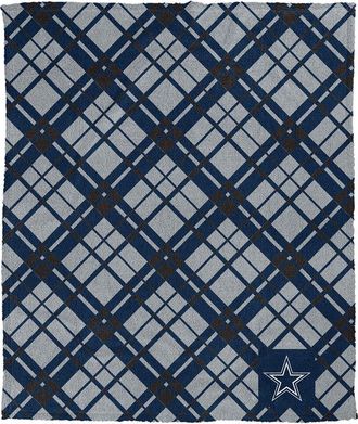 Pegasus Sports Dallas Cowboys Nfl Team Plaid Sherpa Logo Patch Throw