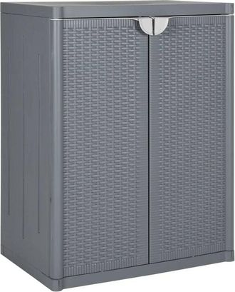 vidaXL Armario de almacenaje para jardín PP ratán gris 65x45x88 cm vidaXL