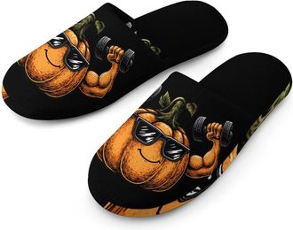 Generic Power Pumpkin Weightlifting Mens House Slippers Slip Indoor Slipper On Shoes Warm Outdoor