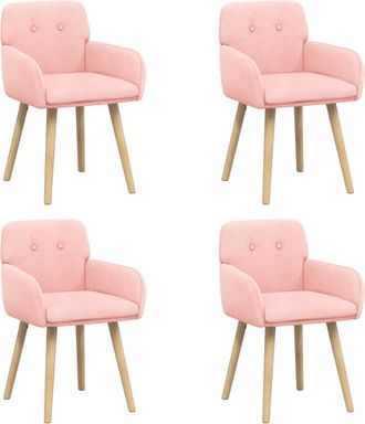 vidaXL Sillas De Comedor 4 Uds. Boucl&eacute; Rosa 59 X 57 X 85 Cm Vidaxl