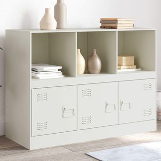vidaXL Aparador De Acero Blanco 99x39x73 Cm Vidaxl