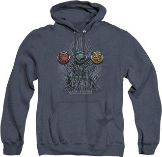 Gildan Game Of Thrones For The Throne Sigils Adult Heather Hoodie / Hooded Sweatshirt