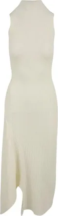 Akep Asymmetrische gebreide jurk - Dames - Kleedjes - Wit - M - Polyester - Kleedjes