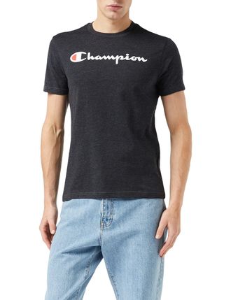 Champion Mens Classic Logo T-shirt T Shirt, Charcoal, S UK