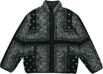 SUPREME Reversible Bandana Fleece Jacket Black SUP-FW19-341
