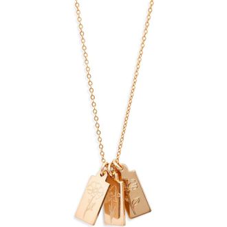 Set & Stones Tawney Birth Flower Necklace in Gold /3 Charms at Nordstrom