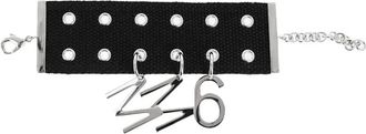 Maison Margiela Armband met logo bedel - Zwart