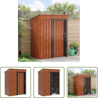 vidaXL Casetta da giardino marrone - Casette da giardino Marrone 137 x 81 x 180 cm Metallo