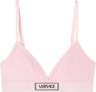 Versace Vintage Logo Geborduurd Roze Ondergoed - Dames - BHs - Roze - XL - Katoen - Ondergoed