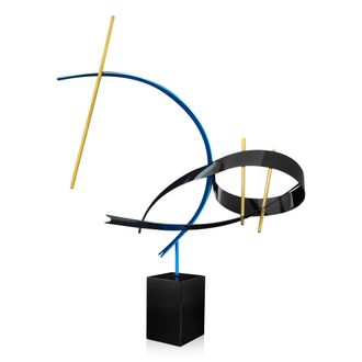 Arte Dal Mondo Adm - Metal Sculpture Composition of Lines and Stripes