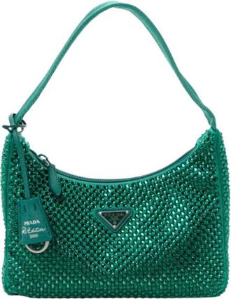Prada Mango Green Re-Edition 2000 Crystal Bag