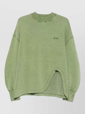 The Attico logo sweatshirt asymmetrical hem ribbed cuffs