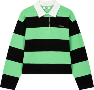 TOMBOY Felpa Rugby con colletto polo - Verde
