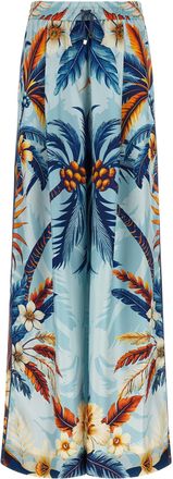 F.R.S. For Restless Sleepers Blue Silk Casual Womens Pants