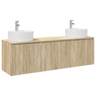 vidaXL Juego De Muebles De Ba&ntilde;o 3 Uds. Roble Sonoma Vidaxl