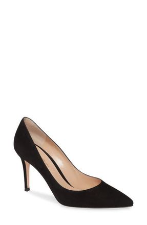 Gianvito Rossi Pointed Toe Pump in Black at Nordstrom, Size 7.5Us