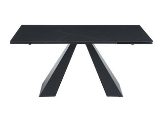 Vente-Unique 6 - 10 Seater Extendable Dining Table In Tempered Glass, Ceramic and in Black
